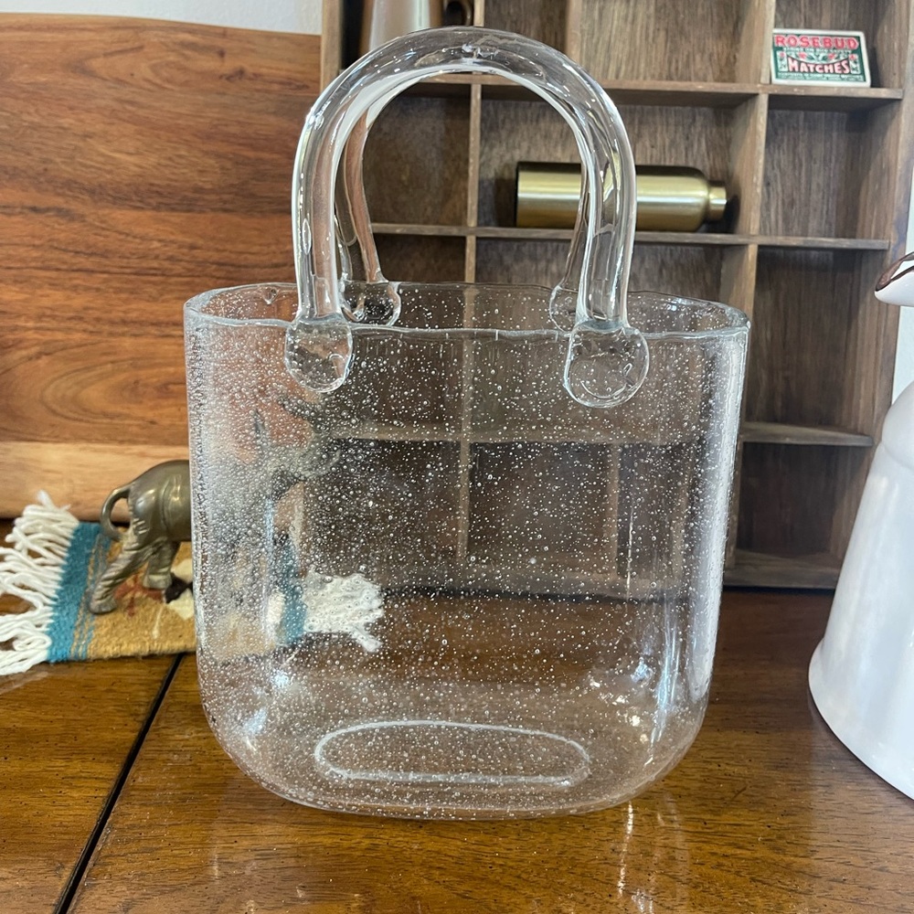 Shopping bag glass vase
